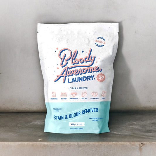 Downunder Wash Co. (Bloody Awesome, Laundry) Stain & Odour Remover Powder Fragrance Free 400g